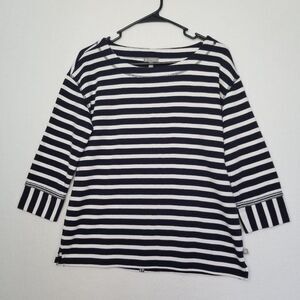 Talbots Blue White Stripe Blouse MP